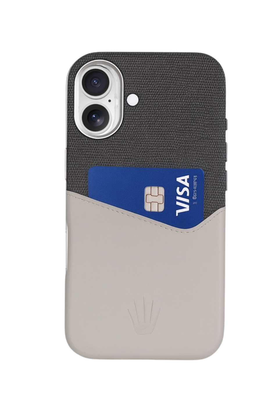 Nova Iphone 16 Deri Kartlıklı Telefon Kılıfı Gri 