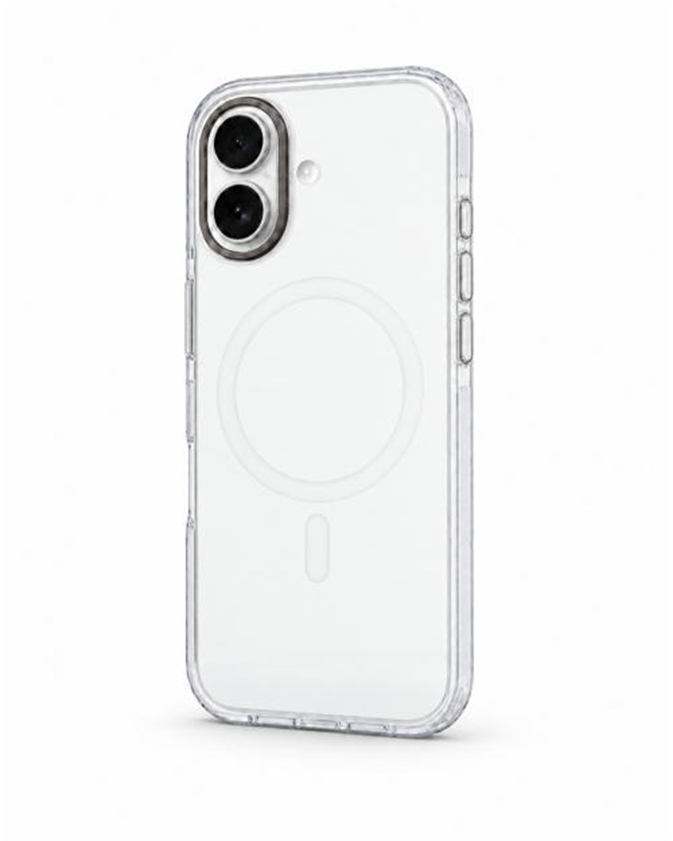 Onyx  Iphone 16 Beyaz Kılıf Magsafe Özellikli Şeffaf Sert Pc Embos Kılıf+Kamera Koruyucu