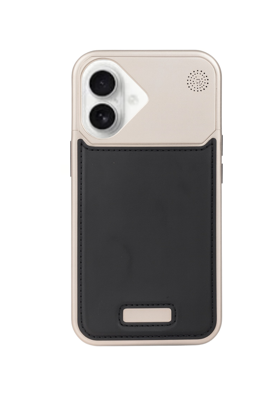 Therock iPhone 16 Siyah Manyetik Özellikli Alüminyum Alaşımlı Hakiki Deri,Kokulu Metal Kızaklı Telefon Kılıfı