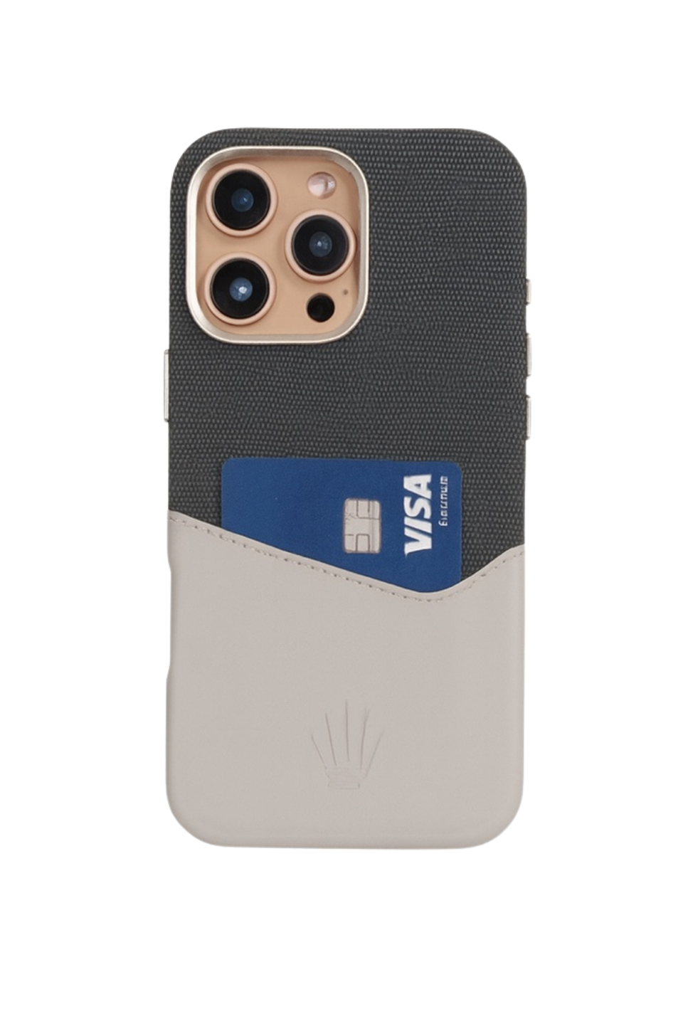 Nova Iphone 16 Pro Deri Kartlıklı Telefon Kılıfı Gri 