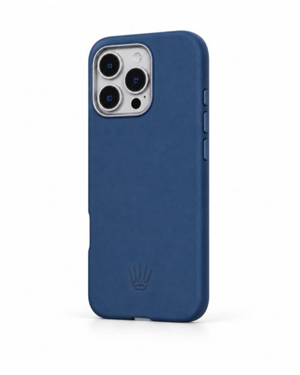 Luxe Iphone 16 Pro Mavi Kılıf Magsafe Özellikli Deri Kılıf