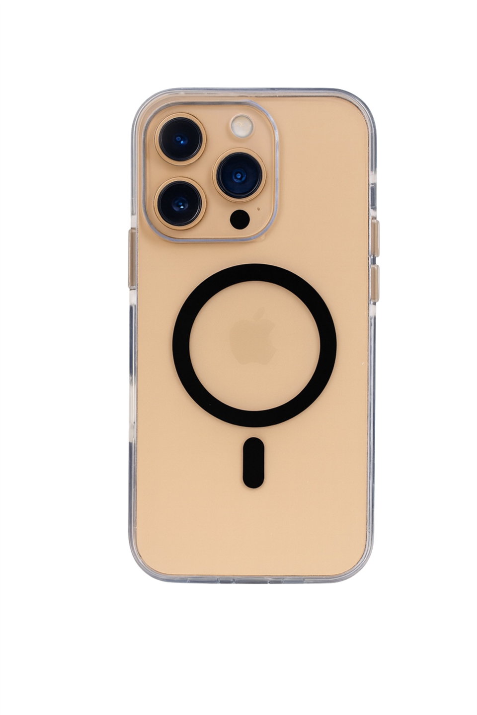 Onyx  Iphone 16 Pro Siyah Kılıf Manyetik Özellikli Şeffaf Sert Pc Embos Kılıf+Kamera Koruyucu