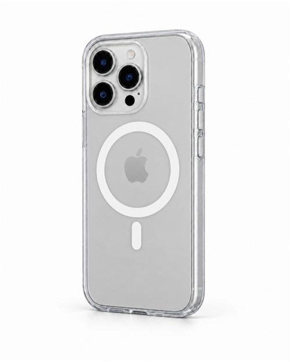 Onyx  Iphone 16 Pro Beyaz Kılıf Magsafe Özellikli Şeffaf Sert Pc Embos Kılıf+Kamera Koruyucu