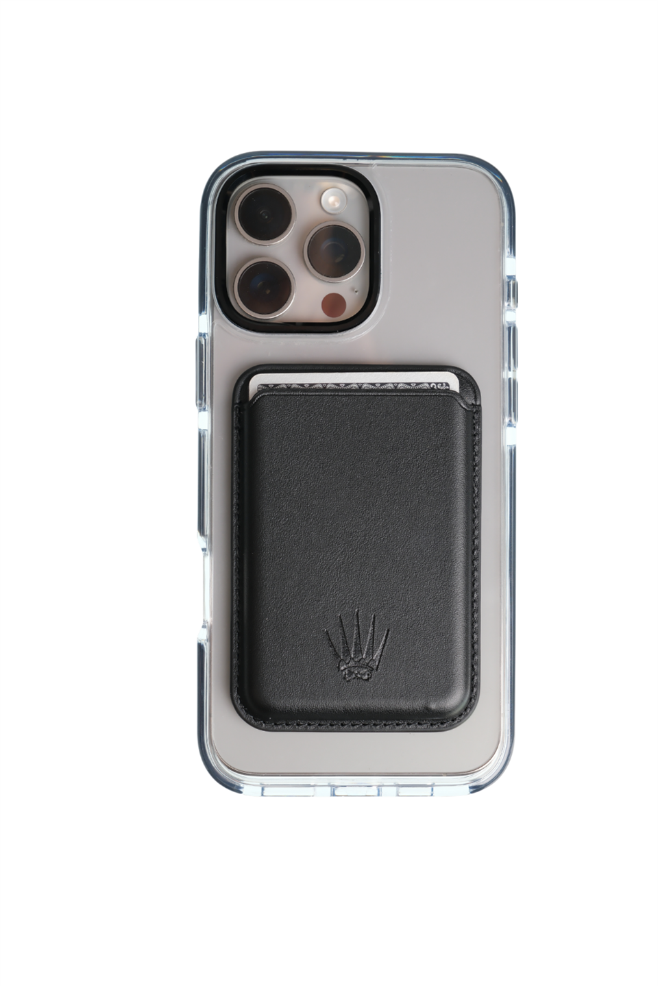 Silicone case Iphone 16 Pro Max Siyah Kılıf Manyetik Özellikli Şeffaf Sert Pc Embos Kılıf+Kamera Koruyucu+Kartlık