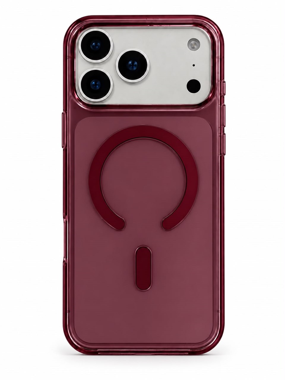 ClearCase Bordo iPhone 18 Pro Max Manyetik Şeffaf Kılıf
