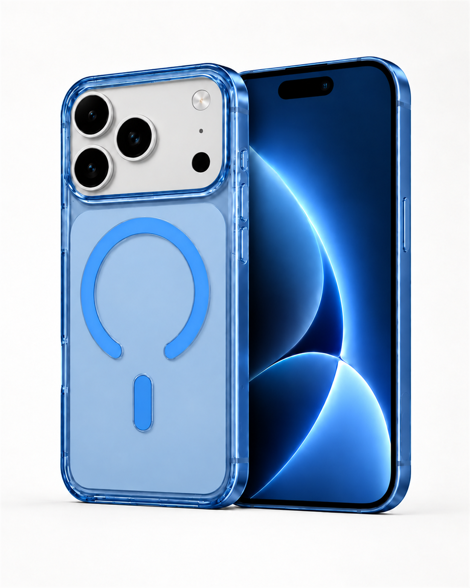 ClearCase Blue iPhone 18 Pro Manyetik Şeffaf Kılıf