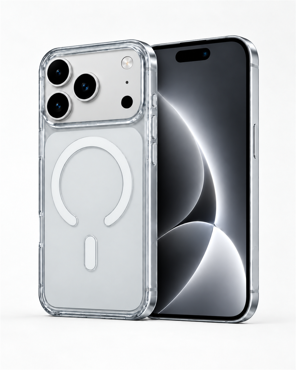 ClearCase White iPhone 18 Pro Max Manyetik Şeffaf Kılıf