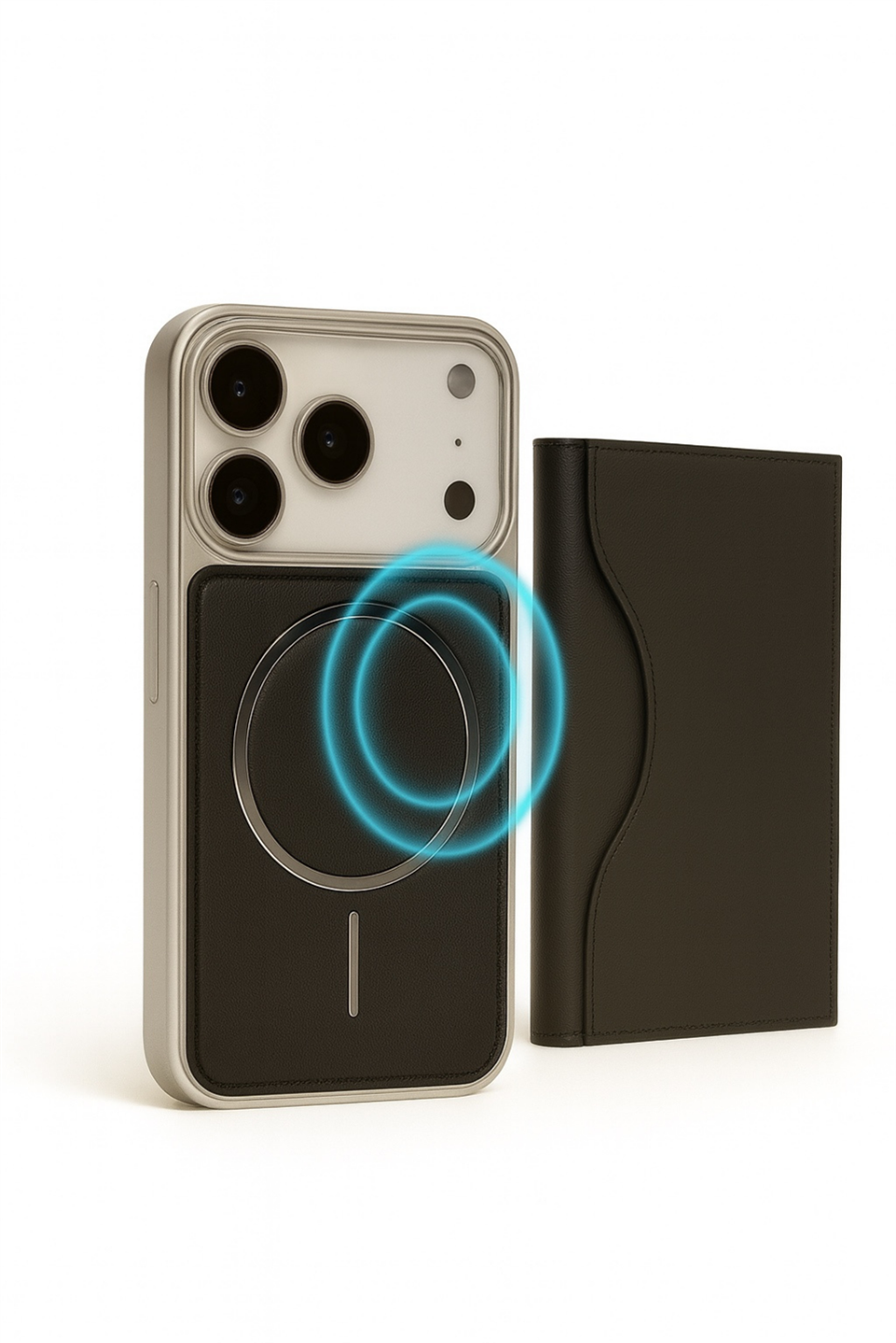 NeoMag Case Iphone 17 Pro Siyah Manyetik Özellikli Deri Kılıf 