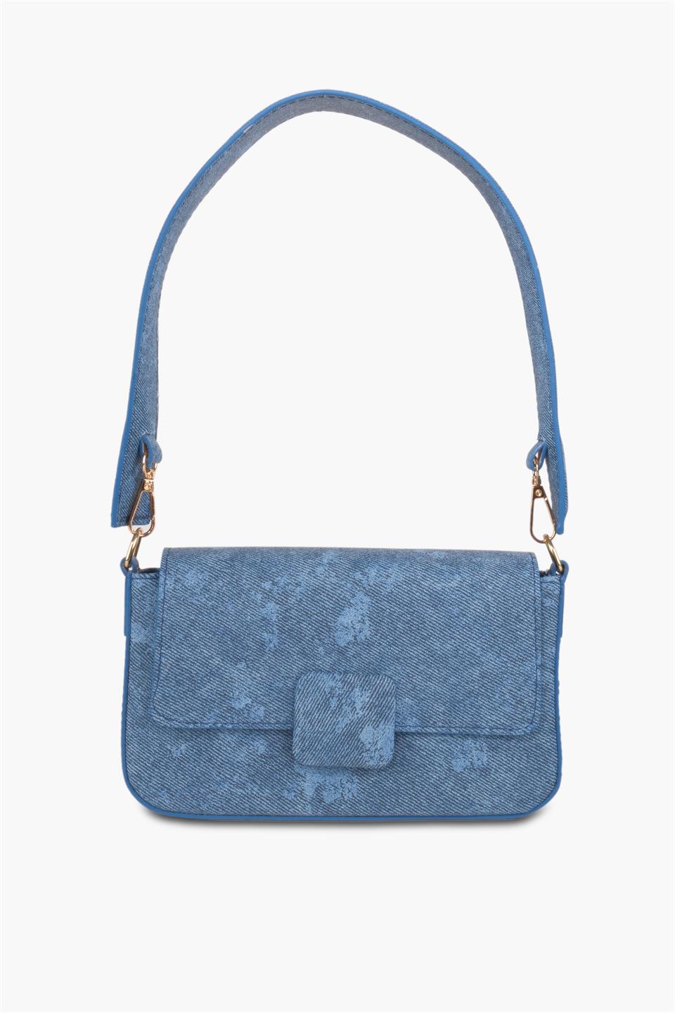 Arianna Desenli Mavi Kadın Omuz Ve Kol Çantası