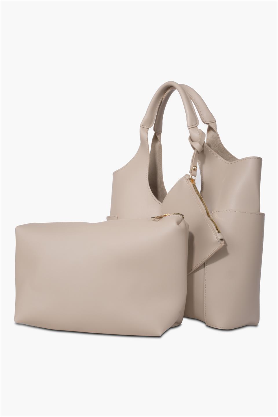 Kadın Bej Cüzdanlı Ve Yavrulu Omuz Çantası CARLA