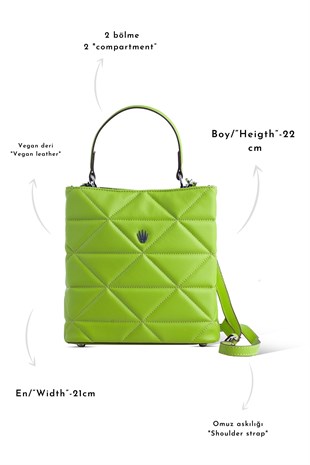 CHORLOTTE KADIN OMUZ ÇANTASI  LIGHT YEŞİL 