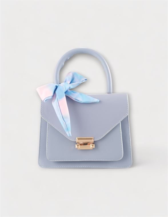 Fularlı Mavi Kadın Omuz Çantası GLORİA