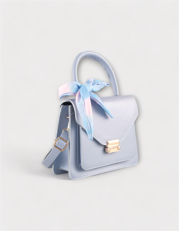 Fularlı Mavi Kadın Omuz Çantası GLORİA