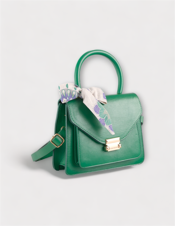 Fularlı Yeşil Kadın Omuz Çantası GLORİA