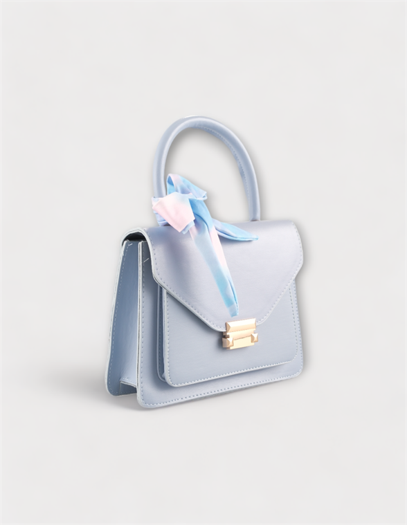 Fularlı Mavi Kadın Omuz Çantası GLORİA