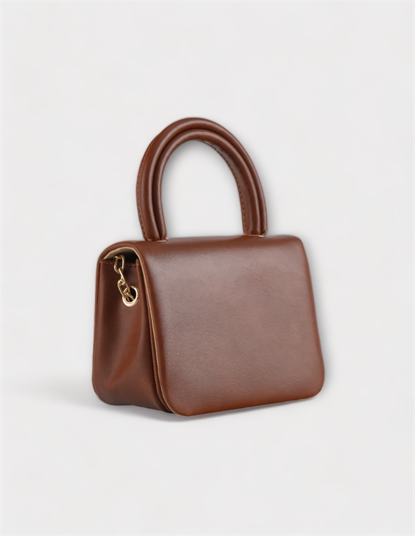 Mini Kahverengi Çapraz Askılı Ve El Çantası Helen