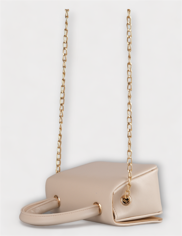 Mini Krem Çapraz Askılı Ve El Çantası Helen