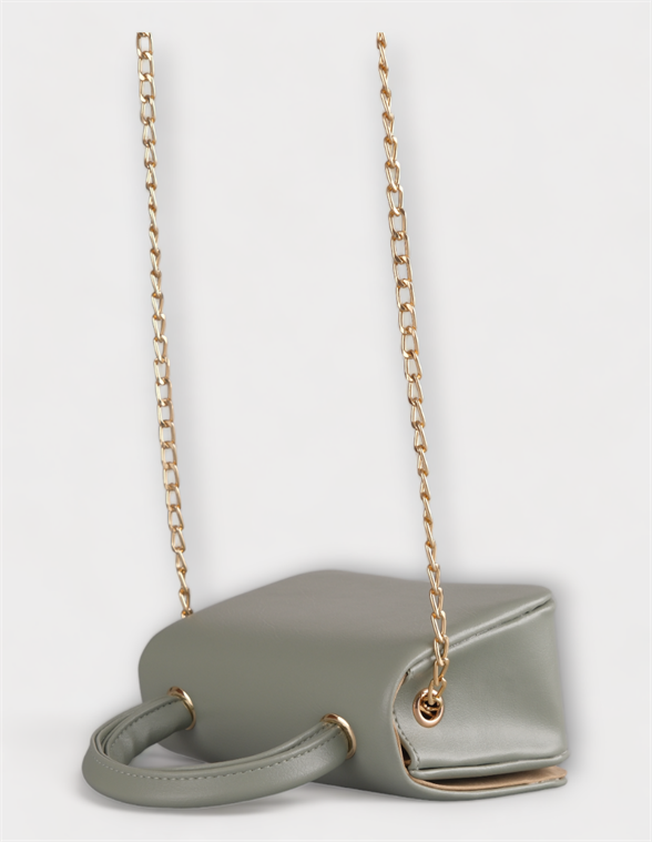 Mini Mint Yeşili Çapraz Askılı Ve El Çantası Helen