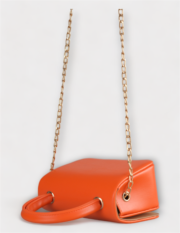 Mini Turuncu Çapraz Askılı Ve El Çantası Helen