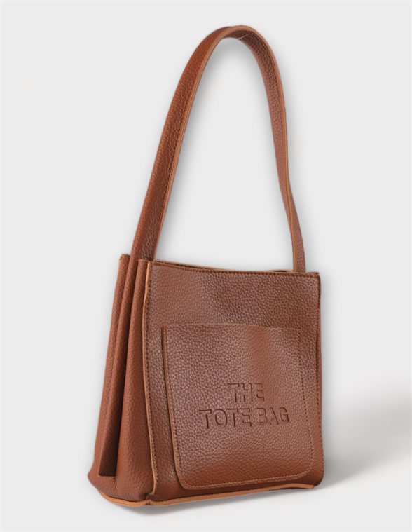 Kadın Çantası Kahverengi Tek Askılı İki Bölmeli  Deri Omuz Çantası JAMİA