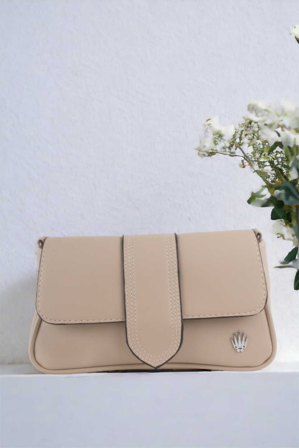 Kadın Ren Nehrinde Yıldızlı Bir Gece Bej Askılı Deri Ve Omuz Çantası Juliette