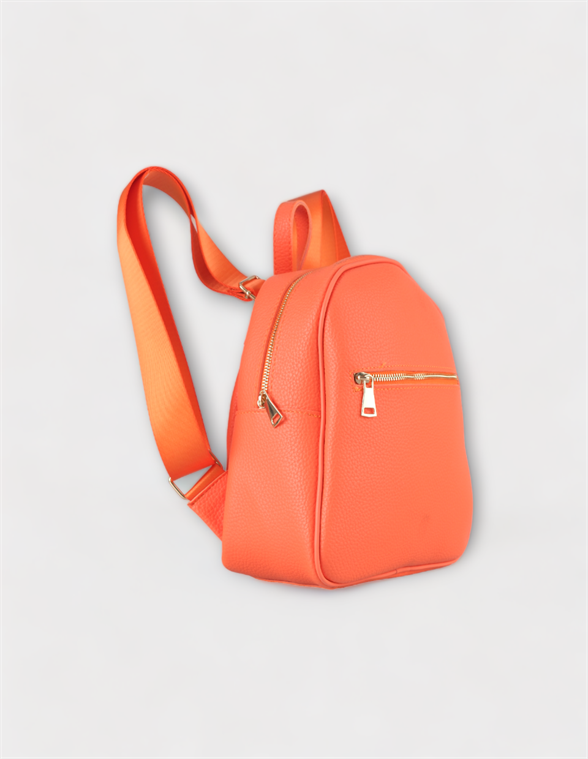 Kadın Sırt Çantası Turuncu Deri Sırt Çantası Martina