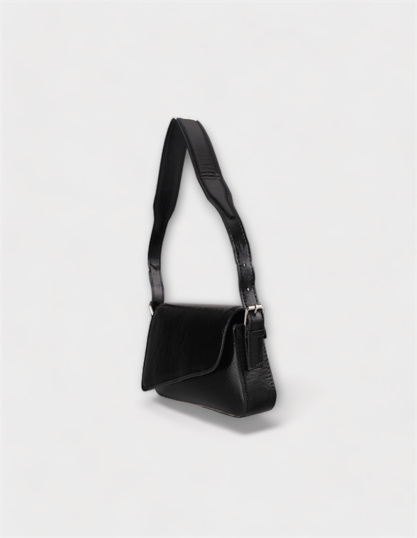 SHINY BLACK  WOMAN SHOULDER BAG SASHA