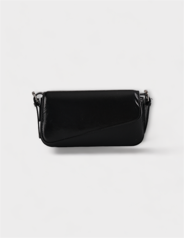 SHINY BLACK  WOMAN SHOULDER BAG SASHA