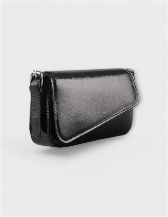 SHINY BLACK  WOMAN SHOULDER BAG SASHA