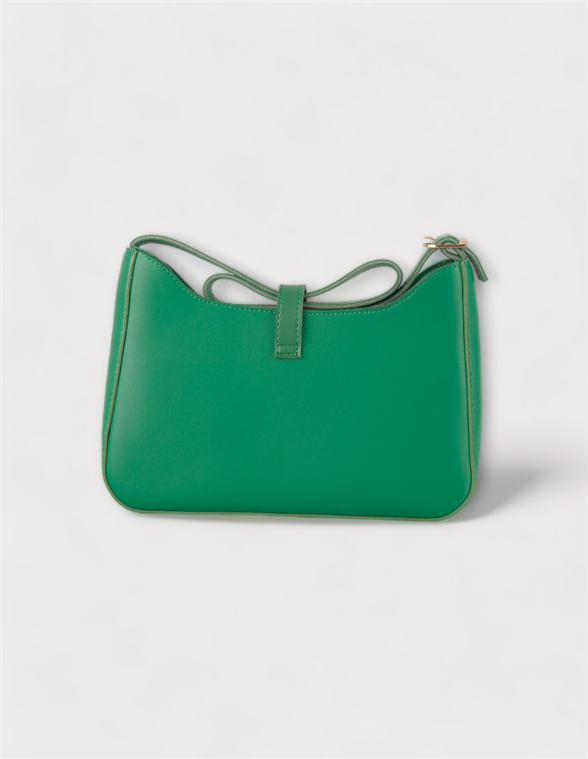 Yeşil Tek Askılı Gold Kilit Detaylı Deri Omuz Çantası Vanessa
