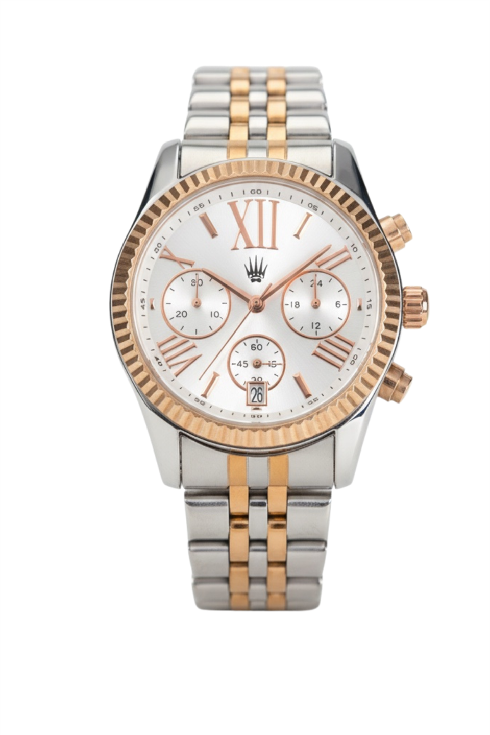 Aurum Silver Gold White Kadın Çelik Kol Saati   