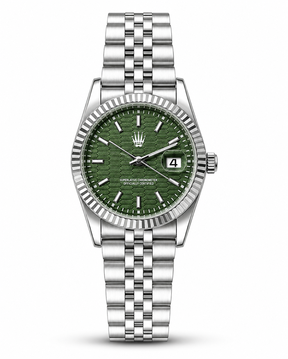 Pearl Luxe Silver Green Kadın Çelik Kol Saati   