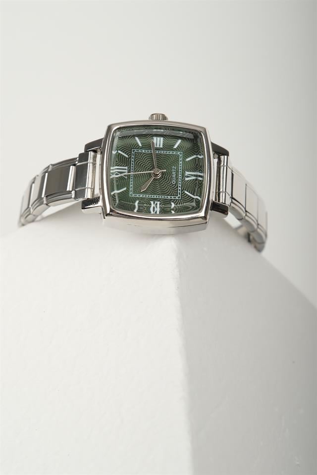 Diora Silver Yeşil Kadın Vintage Çelik Kol Saati