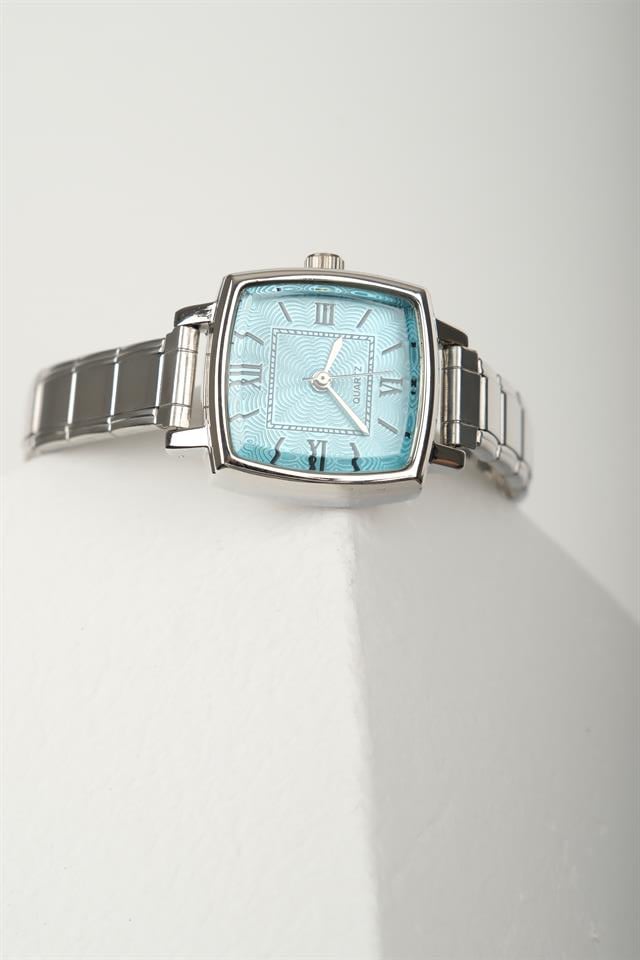 Diora Silver Mavi Kadın Vintage Çelik Kol Saati