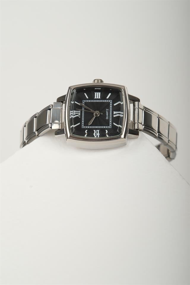 Diora Silver Siyah Kadın Vintage Çelik Kol Saati