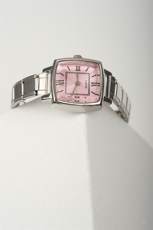 Diora Silver Pembe Kadın Vintage Çelik Kol Saati