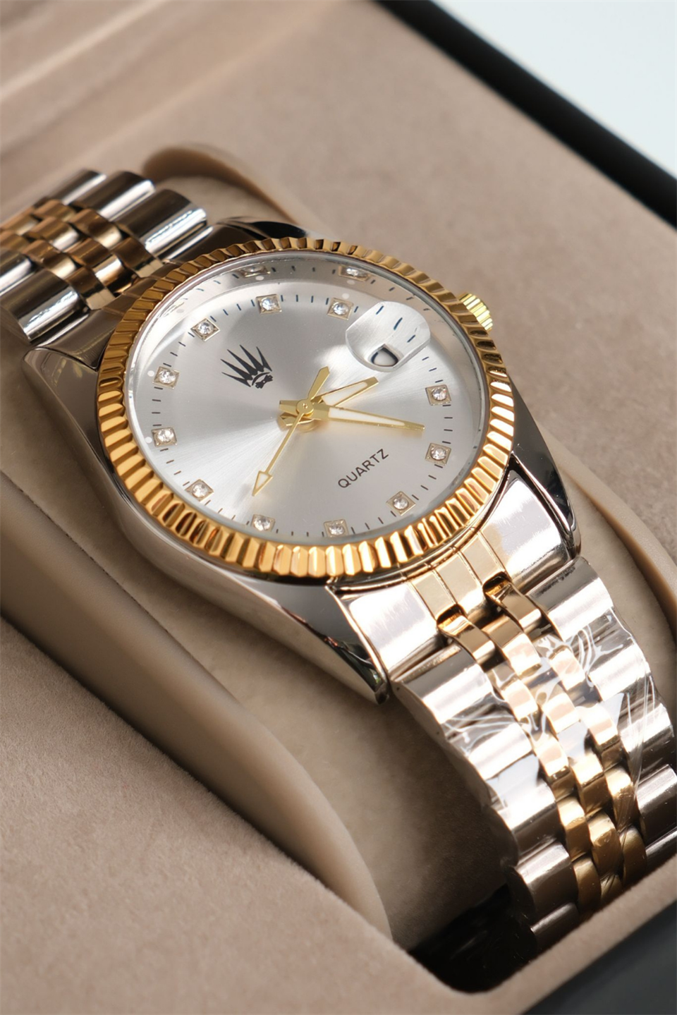 Elyra Silver Gold White Kadın Çelik Kol Saati   