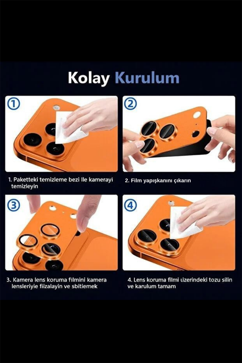 MariLens – 17 Pro Lacivert Safir Cam Kamera Lens Koruyucu