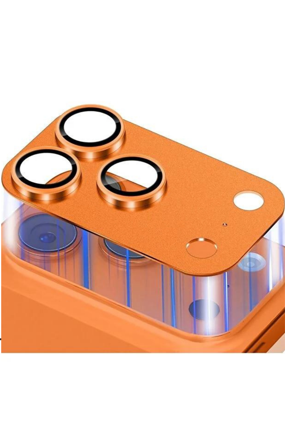 MariLens – 17 Pro Max Turuncu Safir Cam Kamera Lens Koruyucu