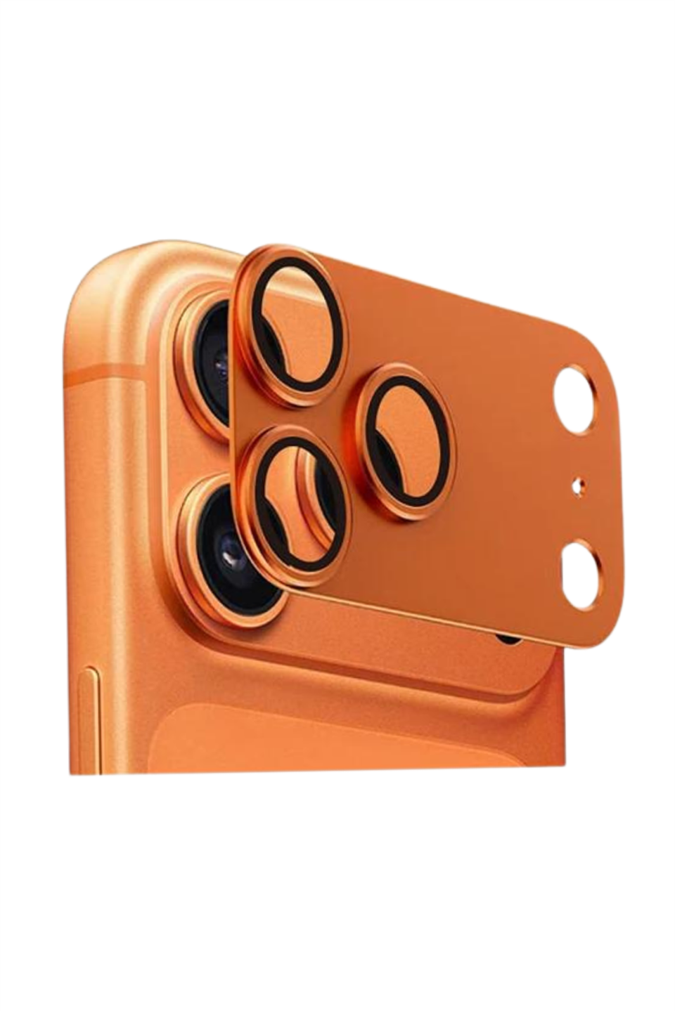 MariLens – 17 Pro Max Turuncu Safir Cam Kamera Lens Koruyucu