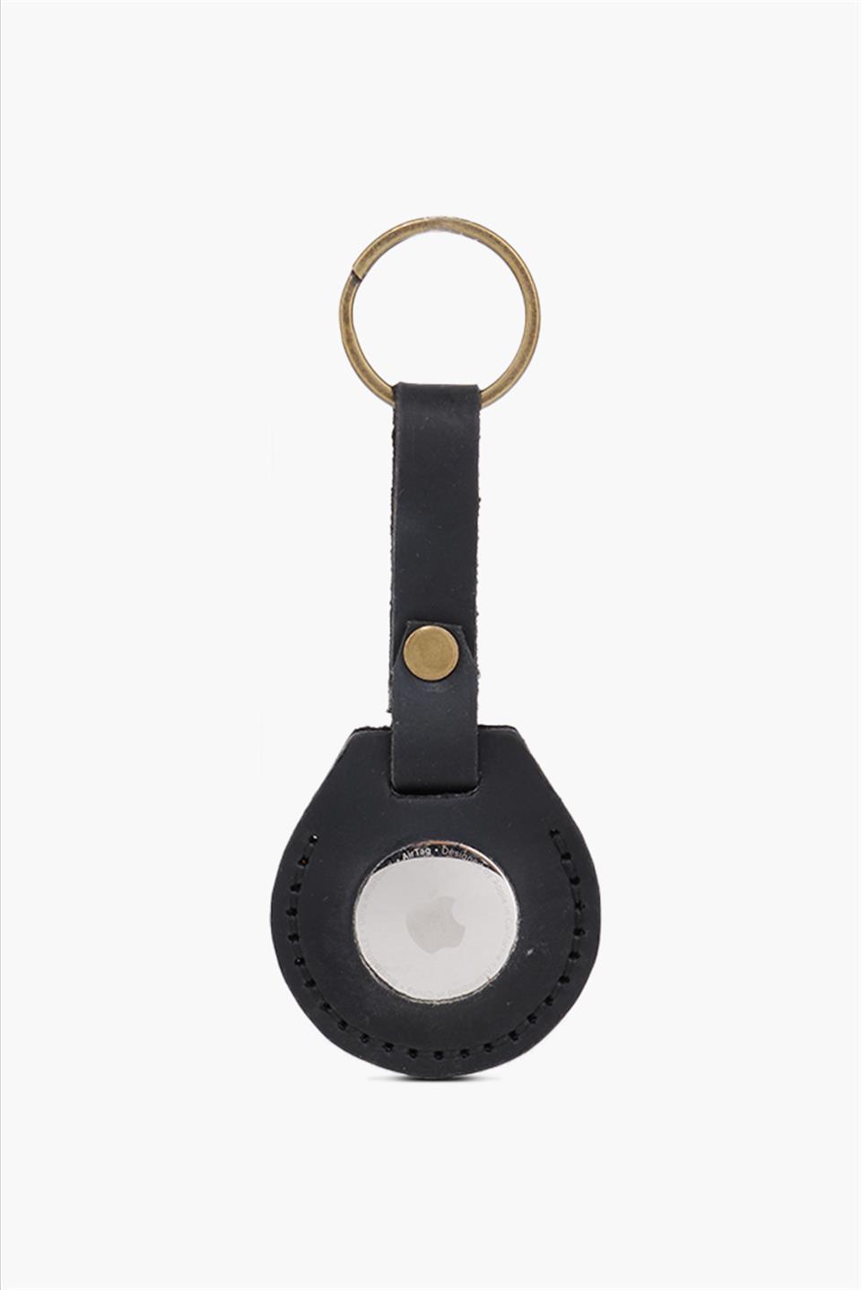 Apple AirTag Hakiki Deri Anahtarlık Mat Siyah