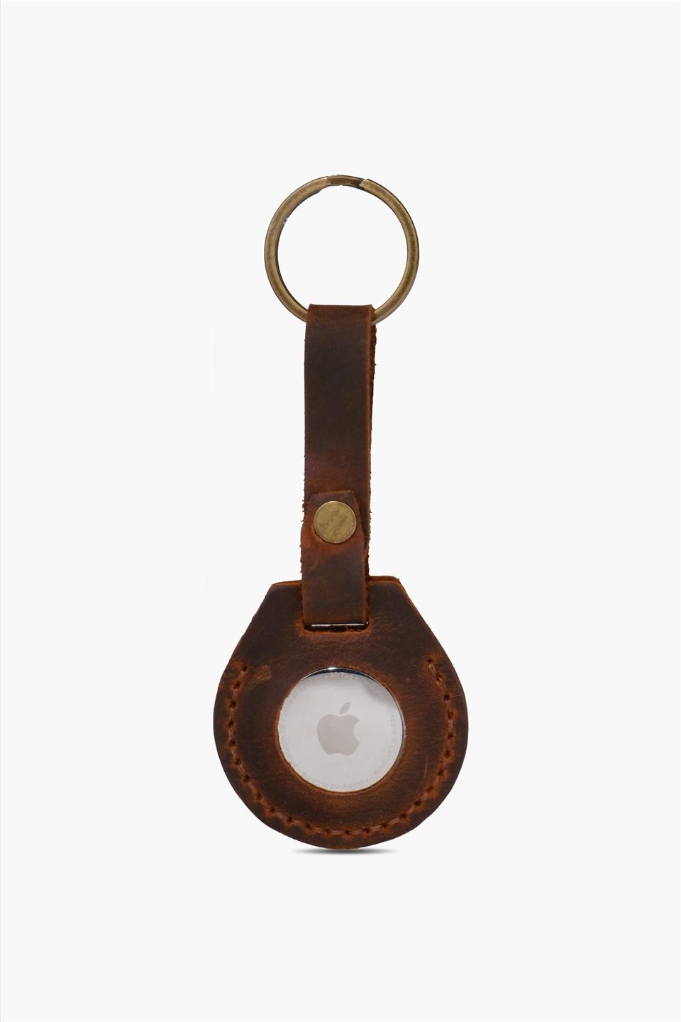 Apple AirTag Hakiki Deri Anahtarlık Crazy Taba