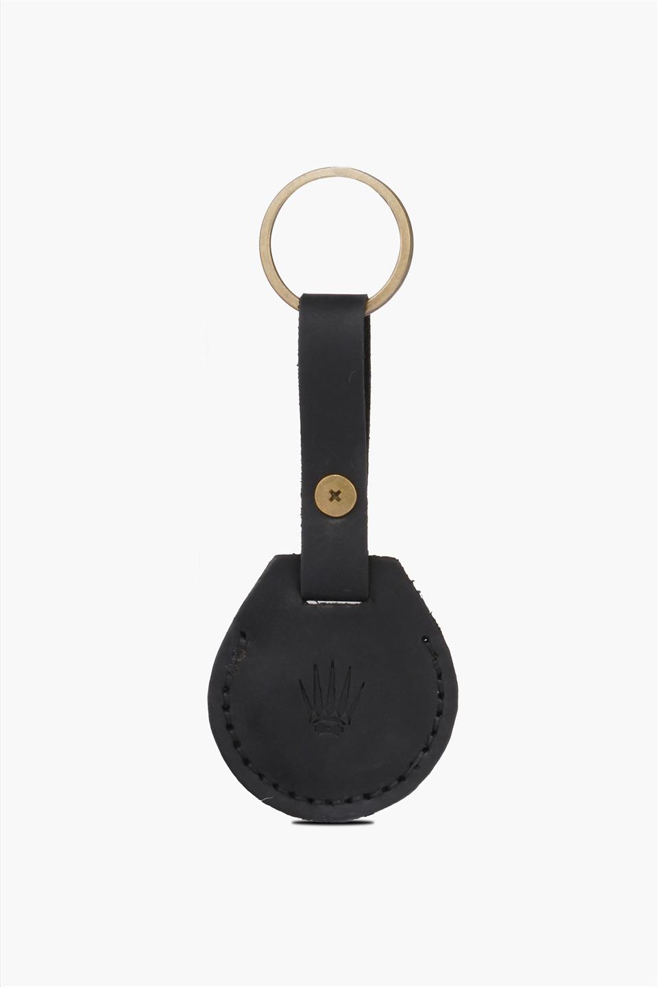 Apple AirTag Hakiki Deri Anahtarlık Mat Siyah