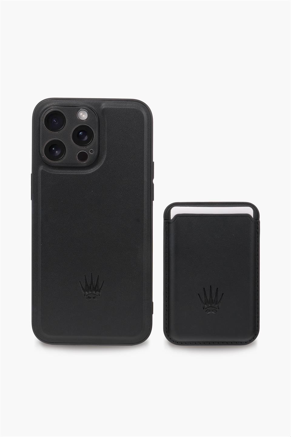 IPHONE 13 PRO SİYAH Manyetik ÖZELLİKLİ DERİ TELEFON KILIFI & KARTLIK