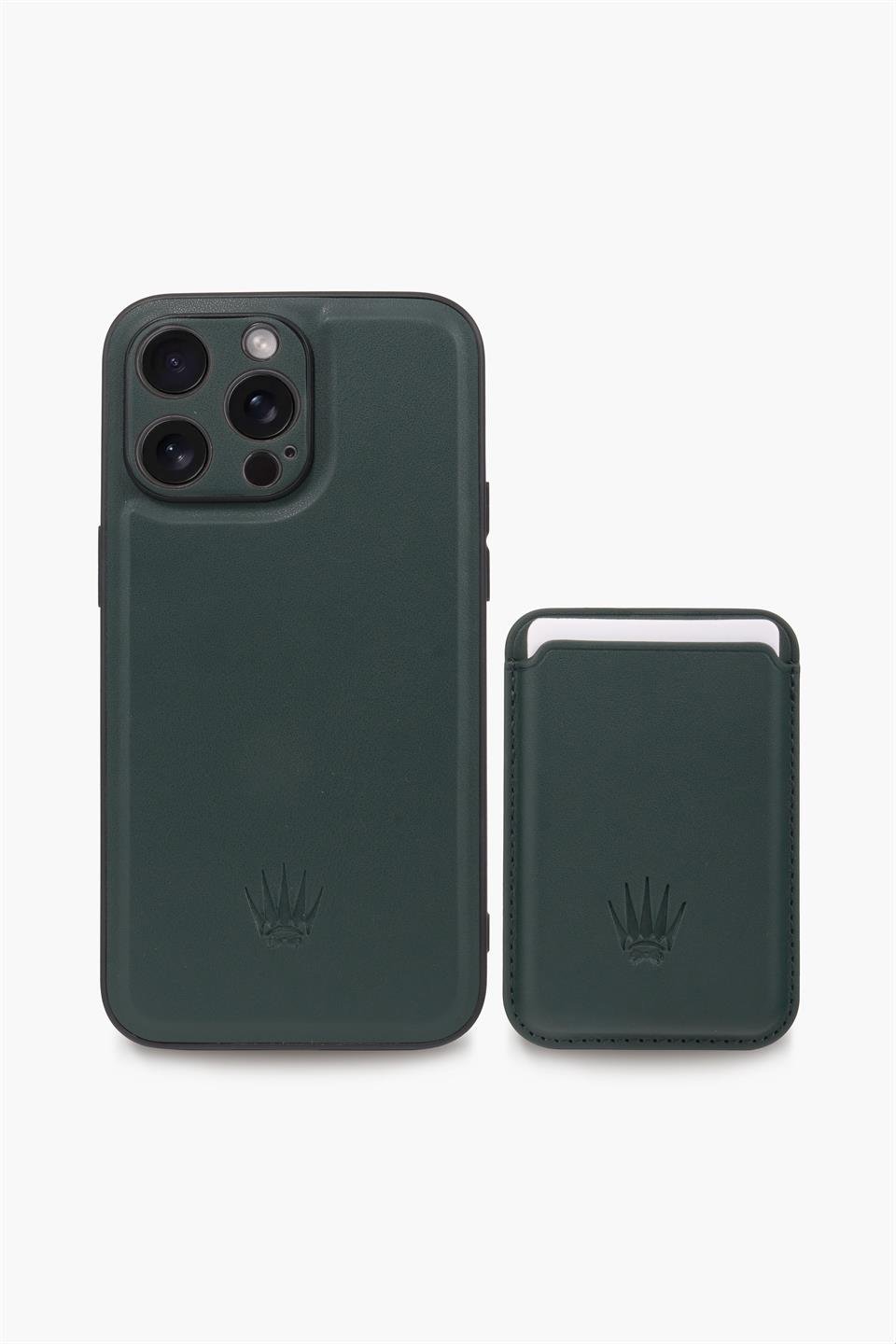 IPHONE 15 PRO MAX YEŞİL Manyetik ÖZELLİKLİ DERİ TELEFON KILIFI & KARTLIK