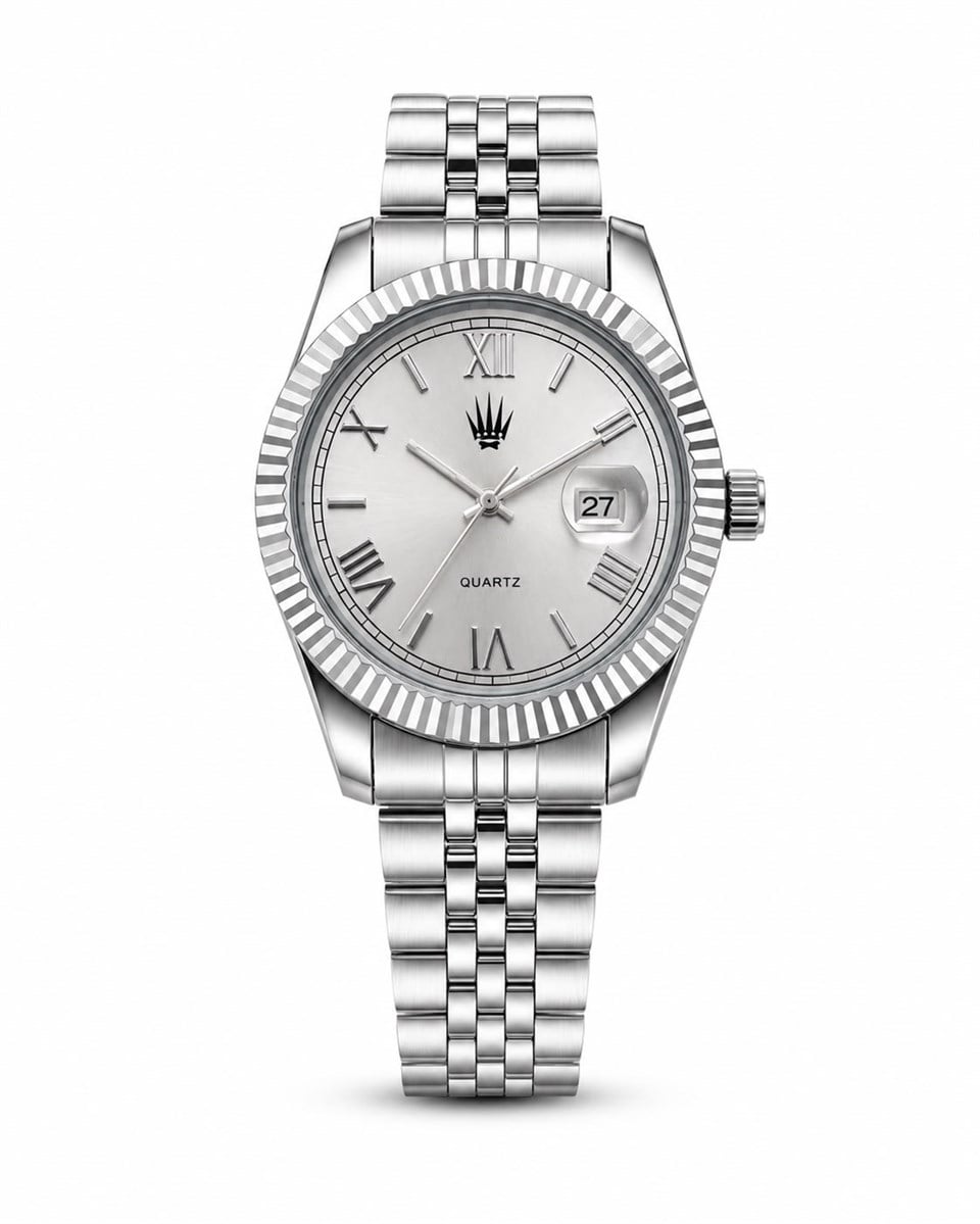Calvior Silver Metalik Çelik Kol Saati