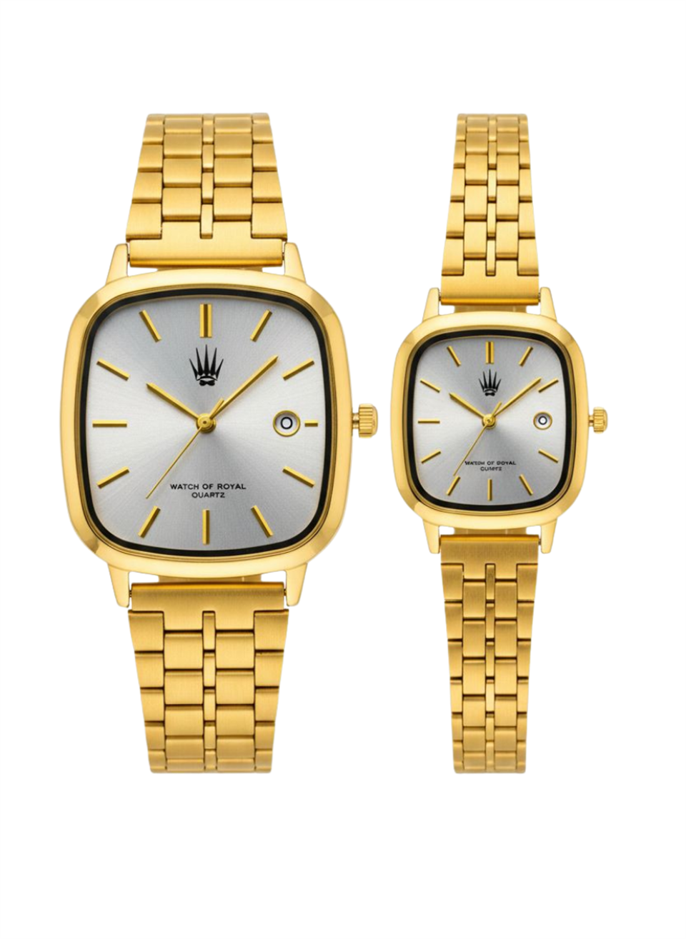 Çift Saati Classic Time Gold Metalik Kol Saati