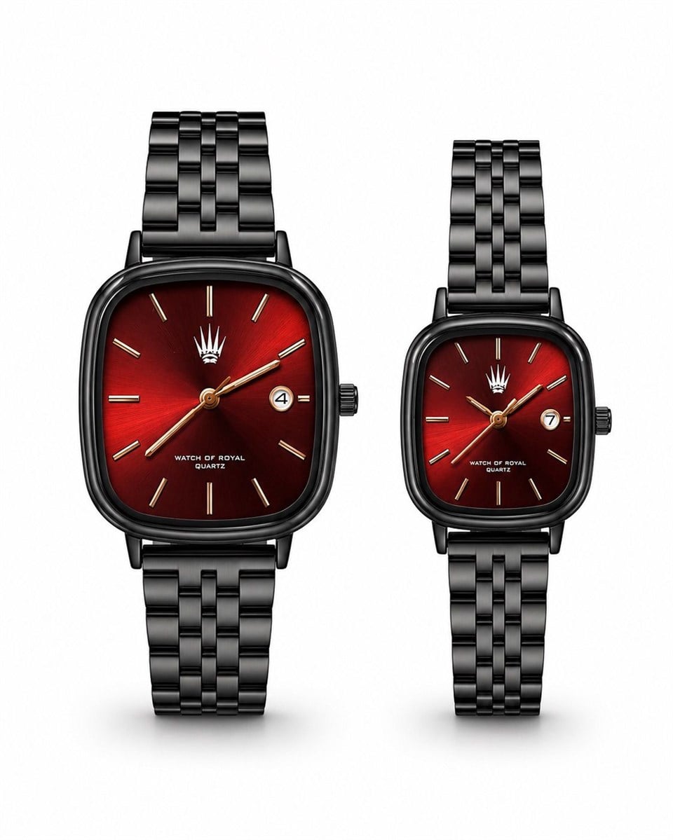 Çift Saati Classic Time Black Red Kol SaatiKol SaatiWATCHOFROYALçiftsaatiClassicÇift Saati Classic Time Black Red Kol Saati