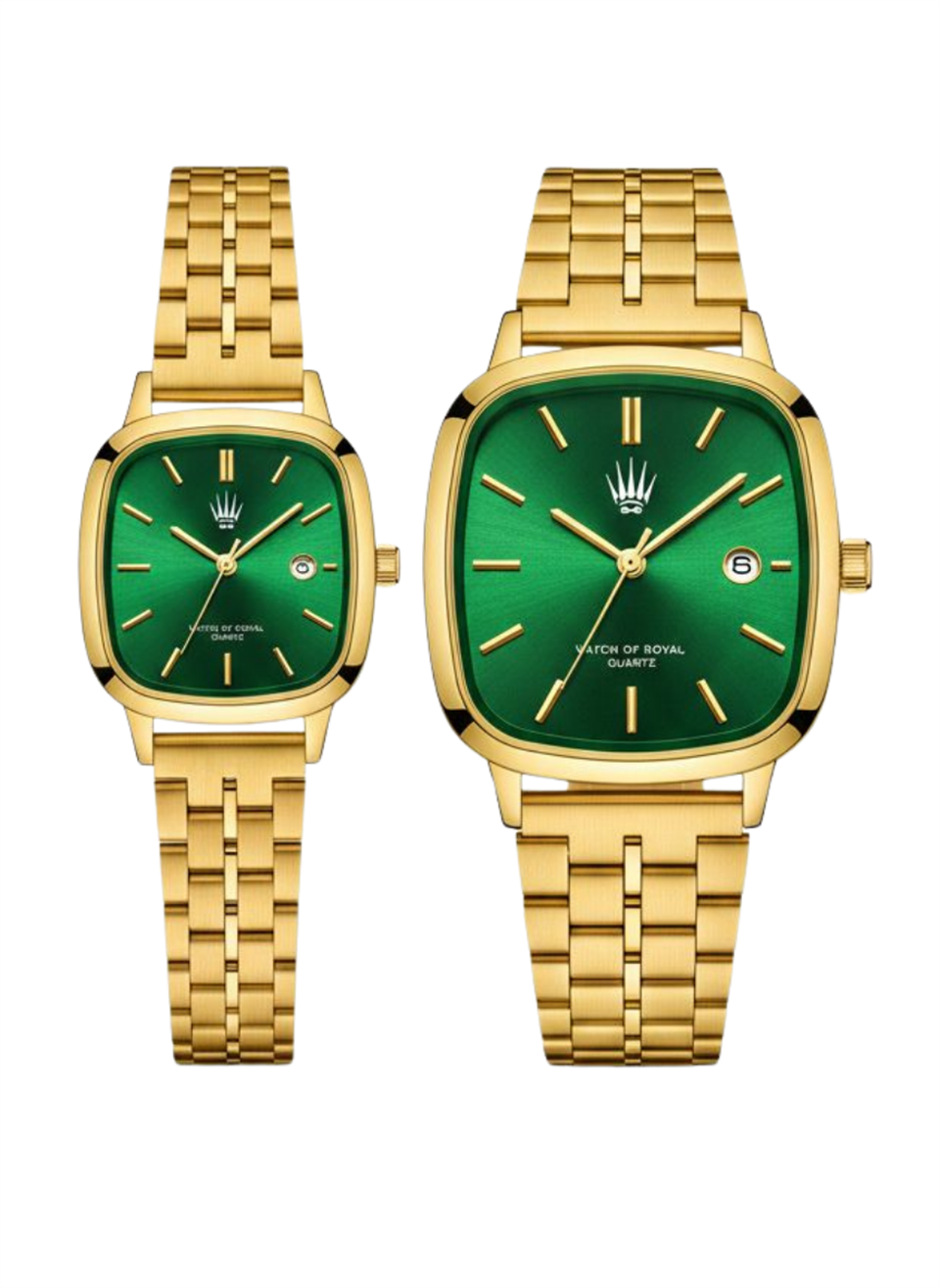 Çift Saati Classic Time Gold Green Kol SaatiKol SaatiWATCHOFROYALçiftsaatiClassicÇift Saati Classic Time Gold Green Kol Saati