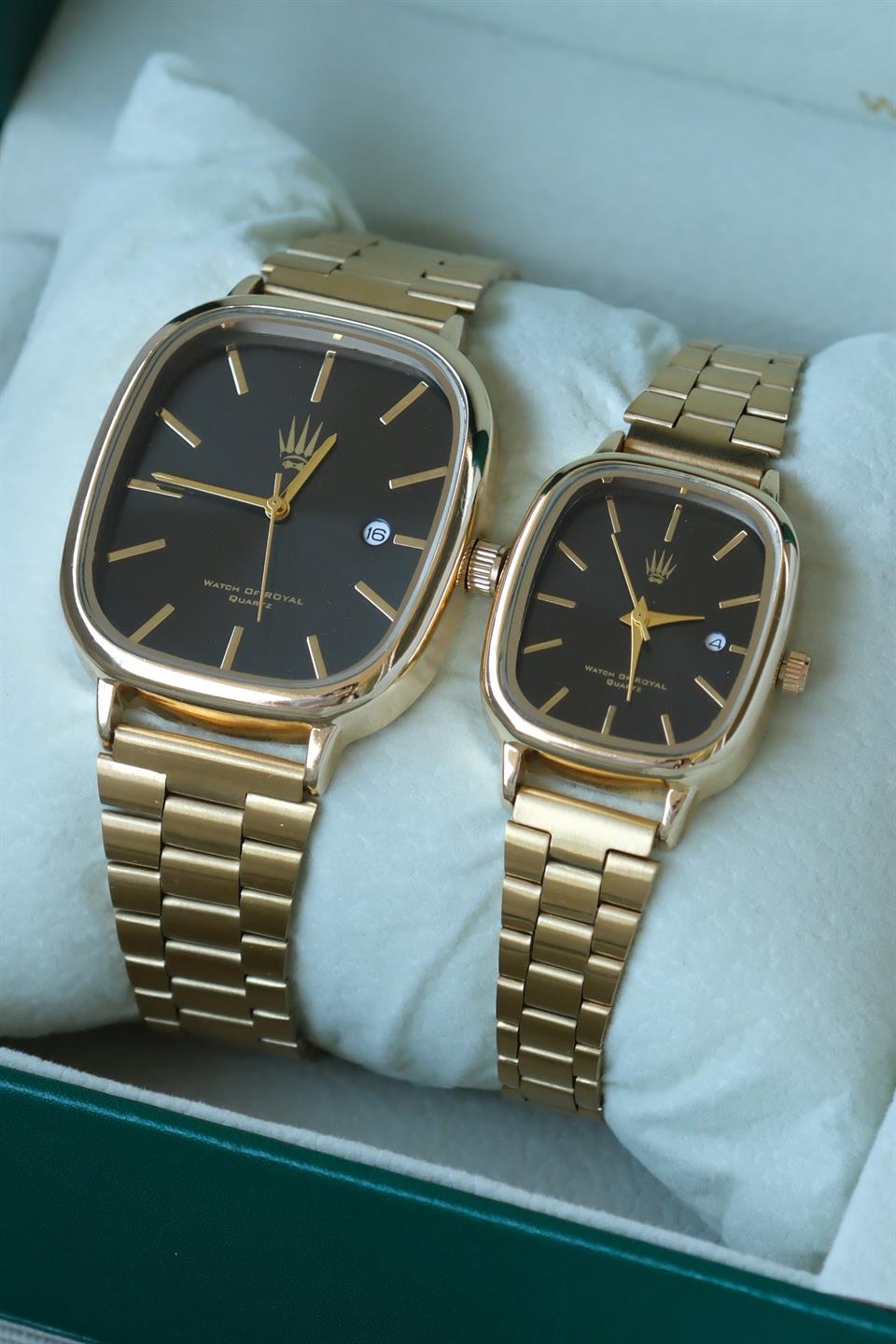 Çift Saati Classic Time Gold Black Kol Saati
